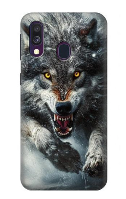 S3965 Angry Wolf Running Case For Samsung Galaxy A40