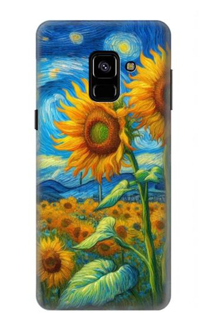 S4019 Sunflower Van Gogh Style Case For Samsung Galaxy A8 (2018)