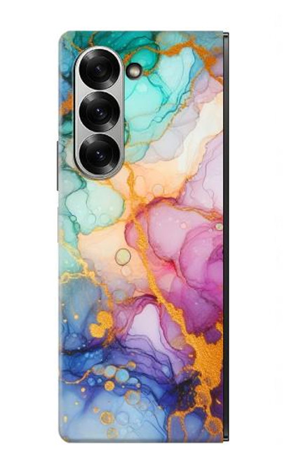 S4001 Multicolored Abstract Lilac Emerald Case For Samsung Galaxy Z Fold 6