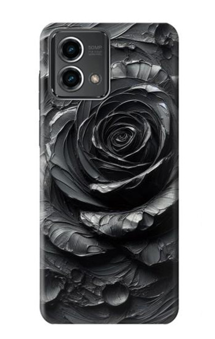S3969 Black Rose Hard Brush Stroke Case For Motorola Moto G Stylus 5G (2023)