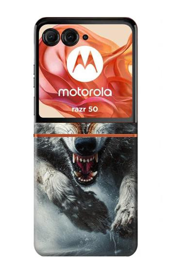 S3965 Angry Wolf Running Case For Motorola Razr 70,60,50, Razr (2026, 2025, 2024)