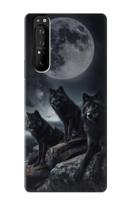 S3970 Black Wolf Full Moon Case For Sony Xperia 1 III