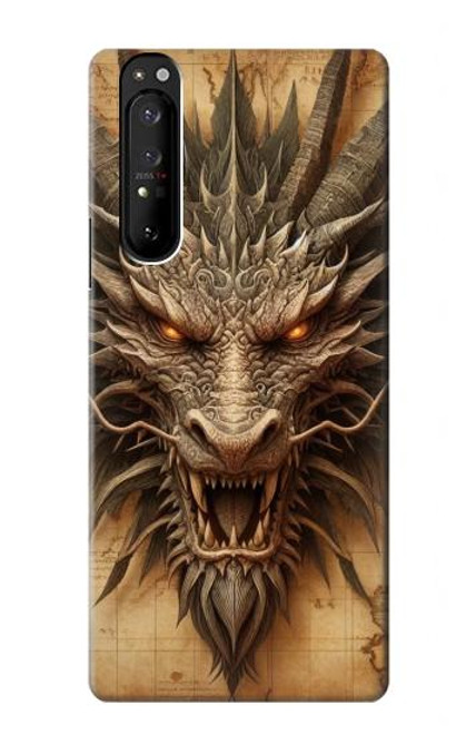 S3981 Dragon Head Old Map Case For Sony Xperia 1 III