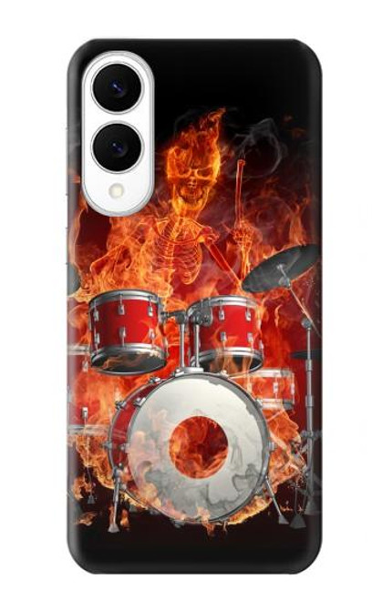 S1431 Skull Drum Fire Rock Case For Samsung Galaxy S25 Edge