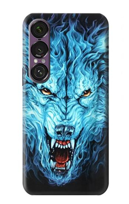 S0752 Blue Fire Grim Wolf Case For Sony Xperia 1 VII