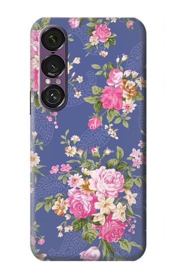 S3265 Vintage Flower Pattern Case For Sony Xperia 1 VII