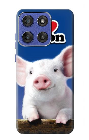S0608 I Love Bacon Cute Baby Pig Case For Motorola Moto G Stylus 5G (2025,2026), Edge 60 Stylus