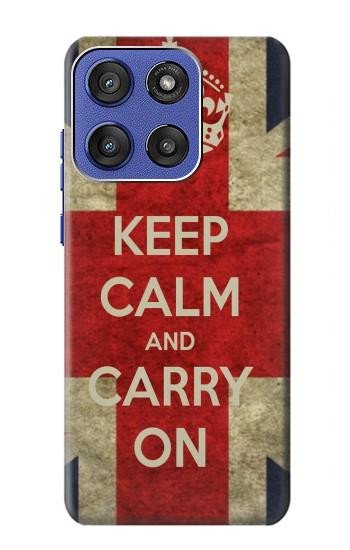 S0674 Keep Calm and Carry On Case For Motorola Moto G Stylus 5G (2025,2026), Edge 60 Stylus
