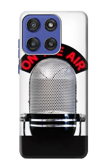S2381 Vintage Radio Microphone On The Air Case For Motorola Moto G Stylus 5G (2025,2026), Edge 60 Stylus