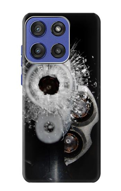S2387 Gun Bullet Hole Glass Case For Motorola Moto G Stylus 5G (2025), Edge 60 Stylus