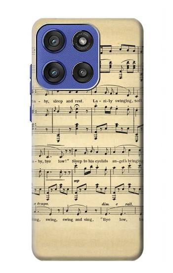 S2504 Vintage Music Sheet Case For Motorola Moto G Stylus 5G (2025,2026), Edge 60 Stylus