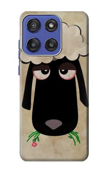 S2826 Cute Cartoon Unsleep Black Sheep Case For Motorola Moto G Stylus 5G (2025,2026), Edge 60 Stylus