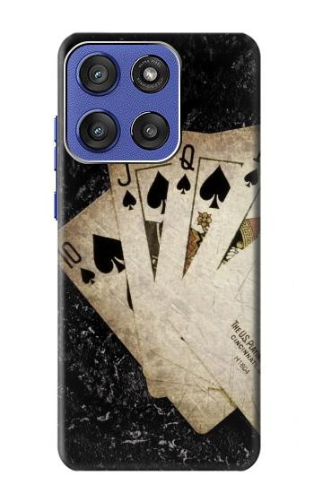 S3231 Vintage Royal Straight Flush Cards Case For Motorola Moto G Stylus 5G (2025,2026), Edge 60 Stylus