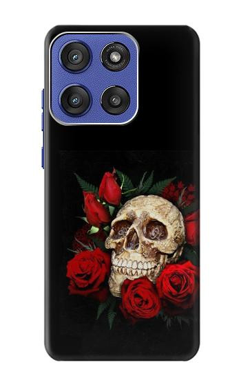 S3753 Dark Gothic Goth Skull Roses Case For Motorola Moto G Stylus 5G (2025,2026), Edge 60 Stylus