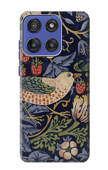 S3791 William Morris Strawberry Thief Fabric Case For Motorola Moto G Stylus 5G (2025,2026), Edge 60 Stylus