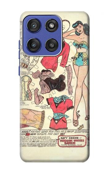 S3820 Vintage Cowgirl Fashion Paper Doll Case For Motorola Moto G Stylus 5G (2025,2026), Edge 60 Stylus