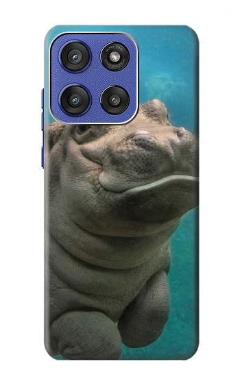 S3871 Cute Baby Hippo Hippopotamus Case For Motorola Moto G Stylus 5G (2025,2026), Edge 60 Stylus