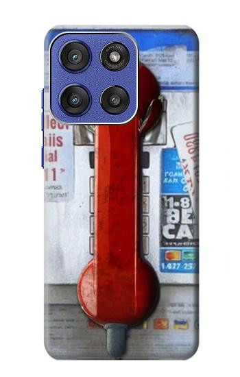 S3925 Collage Vintage Pay Phone Case For Motorola Moto G Stylus 5G (2025,2026), Edge 60 Stylus