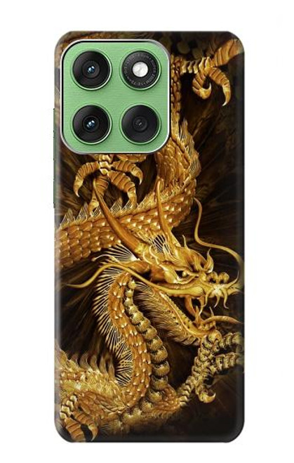 S2804 Chinese Gold Dragon Printed Case For Motorola Edge 60