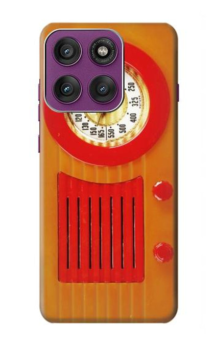 S2780 Vintage Orange Bakelite Radio Case For Motorola Edge 60 Pro