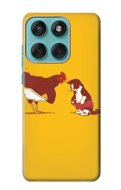 S1093 Rooster and Cat Joke Case For Motorola Edge 60 Fusion
