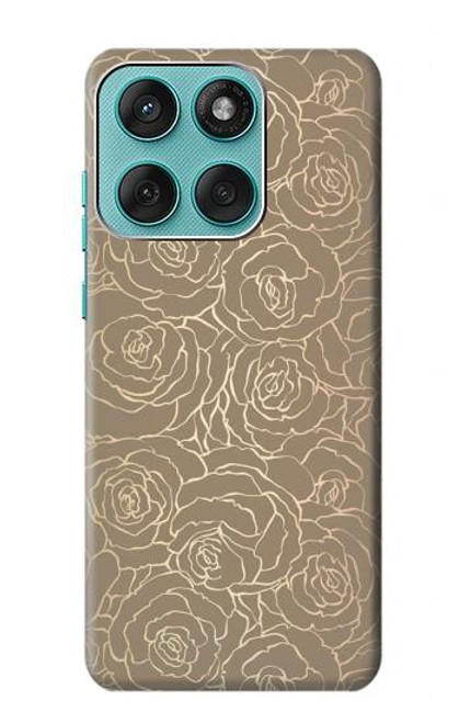 S3466 Gold Rose Pattern Case For Motorola Edge 60 Fusion
