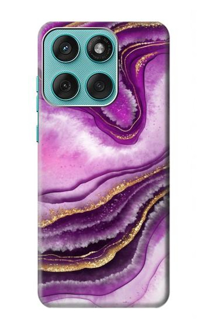 S3896 Purple Marble Gold Streaks Case For Motorola Edge 60 Fusion