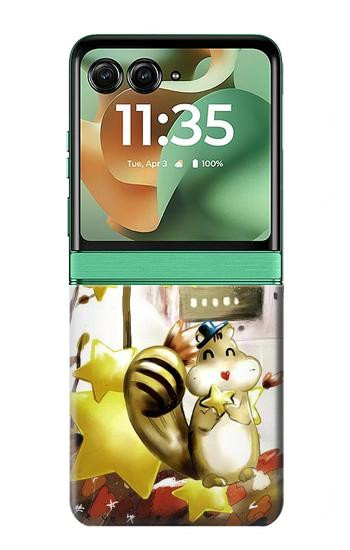 S0109 Cute Squirrel Cartoon Case For Motorola Razr 70+,60+, Razr+ (2026, 2025, 2024)