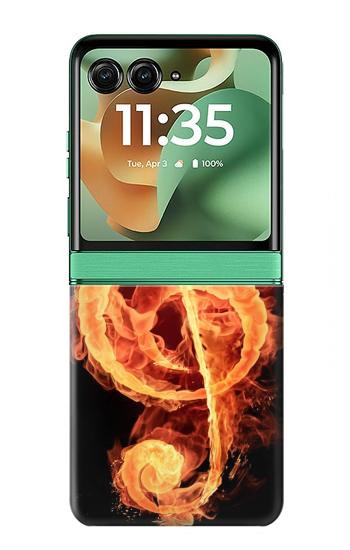 S0493 Music Note Burn Case For Motorola Razr 70+,60+, Razr+ (2026, 2025, 2024)