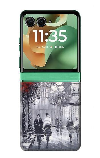 S1295 Eiffel Painting of Paris Case For Motorola Razr 70+,60+, Razr+ (2026, 2025, 2024)