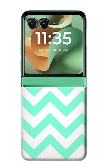 S1723 Mint Chevron Zigzag Case For Motorola Razr 70+,60+, Razr+ (2026, 2025, 2024)