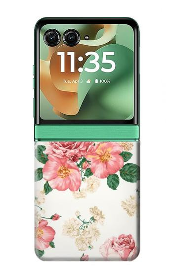 S1859 Rose Pattern Case For Motorola Razr 70+,60+, Razr+ (2026, 2025, 2024)