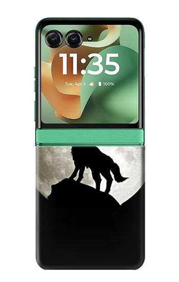 S1981 Wolf Howling at The Moon Case For Motorola Razr 70+,60+, Razr+ (2026, 2025, 2024)