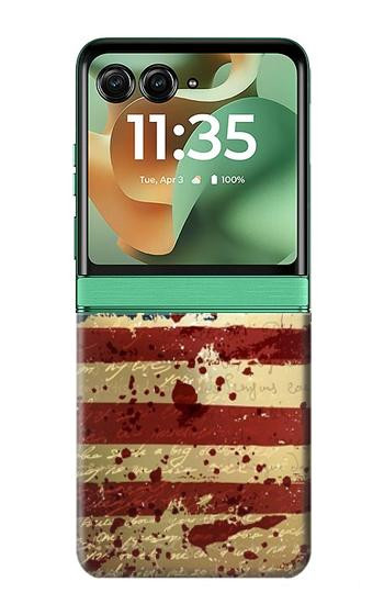 S2349 Old American Flag Case For Motorola Razr 70+,60+, Razr+ (2026, 2025, 2024)