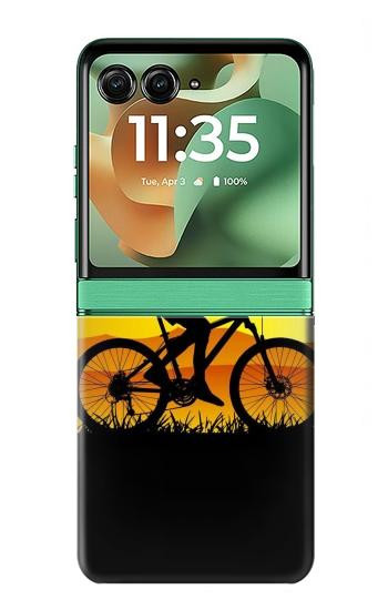 S2385 Bicycle Bike Sunset Case For Motorola Razr 70+,60+, Razr+ (2026, 2025, 2024)