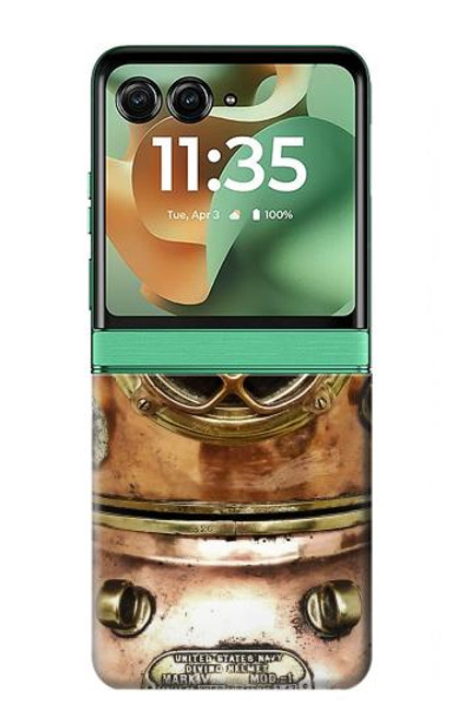 S2412 Vintage Deep Sea Diving Helmet Case For Motorola Razr 60, Razr 2025