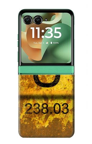 S2447 Nuclear Old Rusty Uranium Waste Barrel Case For Motorola Razr 70+,60+, Razr+ (2026, 2025, 2024)