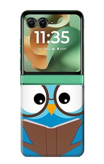 S2521 Cute Nerd Owl Cartoon Case For Motorola Razr 70+,60+, Razr+ (2026, 2025, 2024)