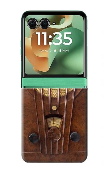 S2655 Vintage Bakelite Deco Radio Case For Motorola Razr 70+,60+, Razr+ (2026, 2025, 2024)