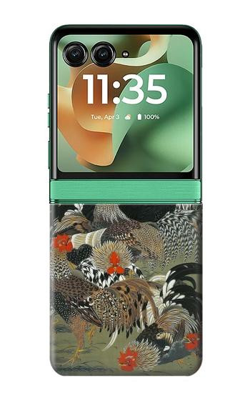S2699 Ito Jakuchu Rooster Case For Motorola Razr 70+,60+, Razr+ (2026, 2025, 2024)