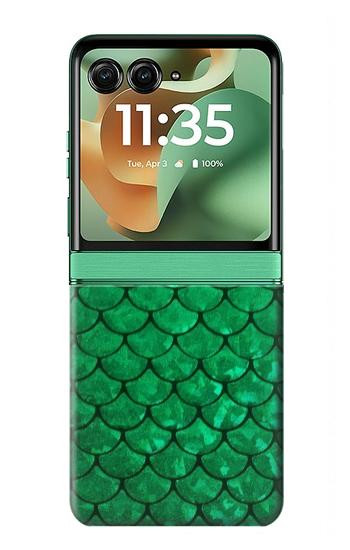 S2704 Green Fish Scale Pattern Graphic Case For Motorola Razr 70+,60+, Razr+ (2026, 2025, 2024)