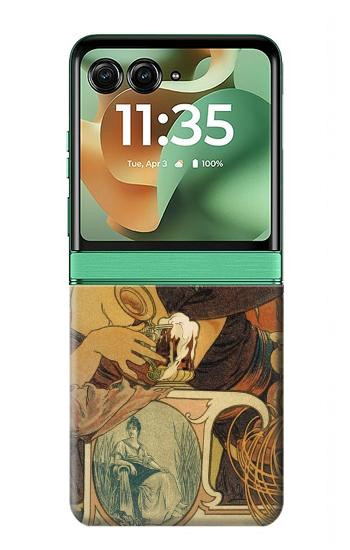 S2740 Alphonse Mucha Bieres De La Muse Case For Motorola Razr 70+,60+, Razr+ (2026, 2025, 2024)