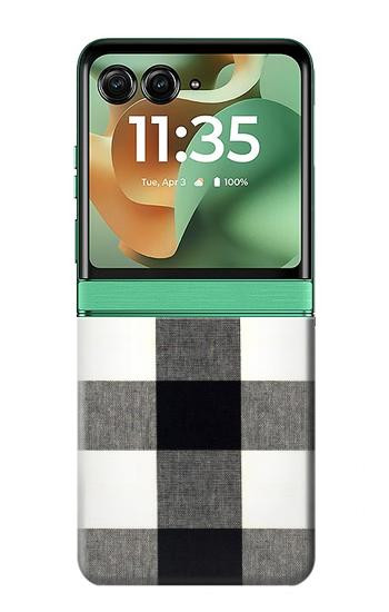 S2842 Black and White Buffalo Check Pattern Case For Motorola Razr 70+,60+, Razr+ (2026, 2025, 2024)