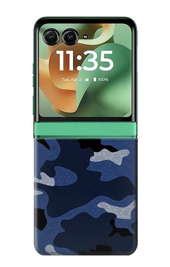 S2959 Navy Blue Camo Camouflage Case For Motorola Razr 70+,60+, Razr+ (2026, 2025, 2024)