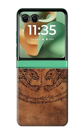 S3209 Sak Yant Twin Tiger Case For Motorola Razr 70+,60+, Razr+ (2026, 2025, 2024)