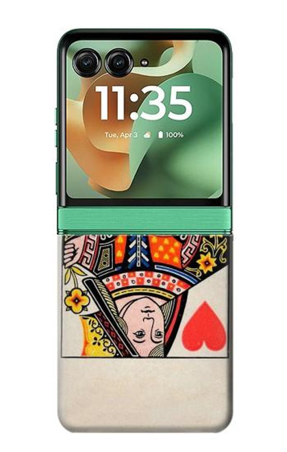 S3429 Queen Hearts Card Case For Motorola Razr 60, Razr 2025