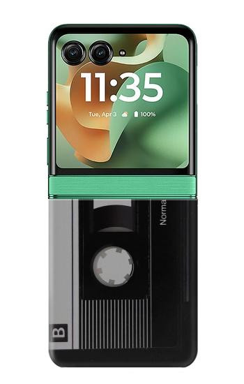 S3516 Vintage Cassette Tape Case For Motorola Razr 70+,60+, Razr+ (2026, 2025, 2024)