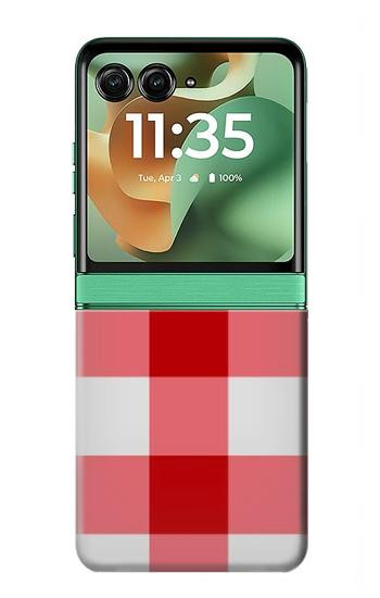 S3535 Red Gingham Case For Motorola Razr 70+,60+, Razr+ (2026, 2025, 2024)