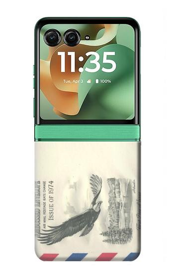 S3551 Vintage Airmail Envelope Art Case For Motorola Razr 70+,60+, Razr+ (2026, 2025, 2024)