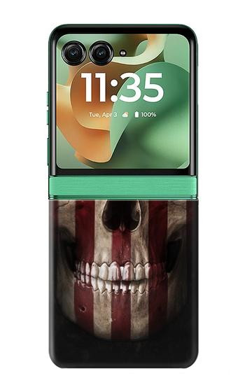 S3850 American Flag Skull Case For Motorola Razr 70+,60+, Razr+ (2026, 2025, 2024)